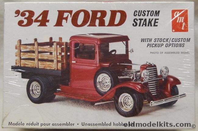 AMT 1/25 1934 Ford Custom Stake Pickup Truck - STOCK or Custom, T234 plastic model kit